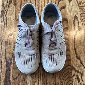 Dansko Beige Perforated Lace-Up Sneakers